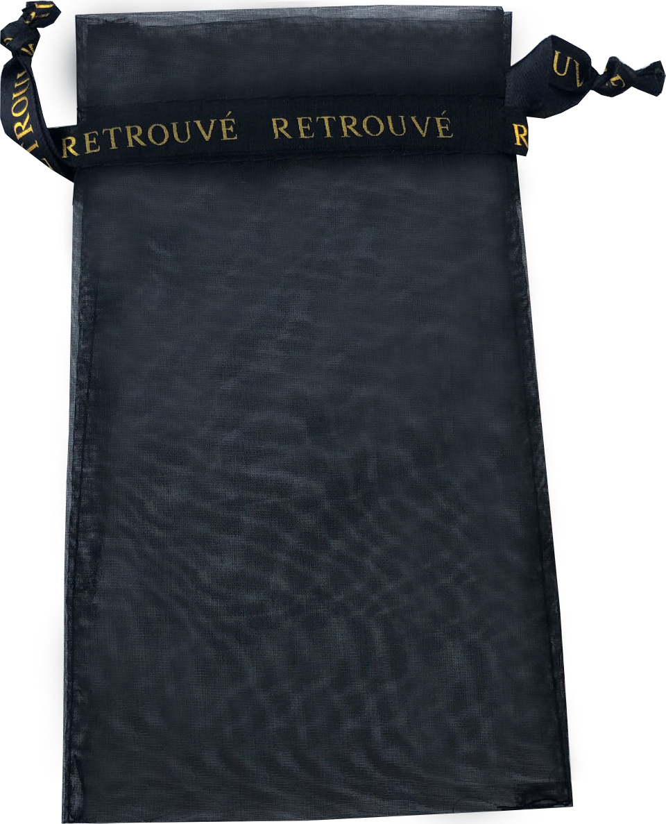 Black print ribbon organza bag Black print ribbon organza bag